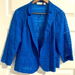 Chicos Embroidered Jacket Blue Size M Chicos 1